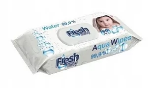 Lider Aqua Wipes chusteczki nawilżane wodne 99,9% Fresh Baby 60 sztuk - Chusteczki nawilżane - miniaturka - grafika 1