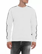 Bluzy męskie - Replay Bluza męska M6252A, 001 biała, S, 001 White, S - miniaturka - grafika 1