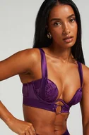 Biustonosze - Hunkemöller Biustonosz usztywniany z fiszbinami Longline Elsa Fioletowy - miniaturka - grafika 1