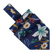 Krawaty i muchy męskie - Fular bawełniany niebieski w kwiaty / lilie EM - EM Men's Accessories - miniaturka - grafika 1