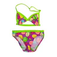 Stroje kąpielowe - Dziewczęcy kostium kąpielowy w owoce fioletowo-zielony Mariss - miniaturka - grafika 1