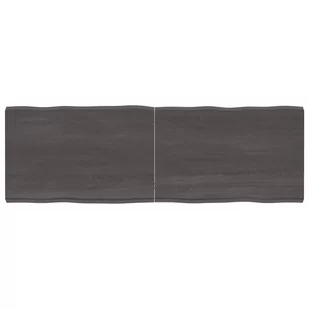 vidaXL Blat stołu, ciemnoszary, 180x60x6 cm, dąb z naturalną krawędzią - Meble modułowe i akcesoria - miniaturka - grafika 1