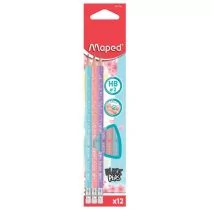 Ołówek Blackpeps Pastel HB z gumką 12szt) MAPED 3411038517304 - Przybory szkolne - miniaturka - grafika 1