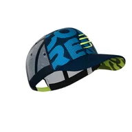 Czapki i chusty sportowe męskie - COMPRESSPORT Czapka lifestyle TRUCKER CAP niebiesko-żółta - miniaturka - grafika 1