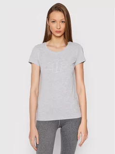 Koszulki i topy damskie - 4F T-Shirt NOSH4-TSD353 Szary Regular Fit - grafika 1