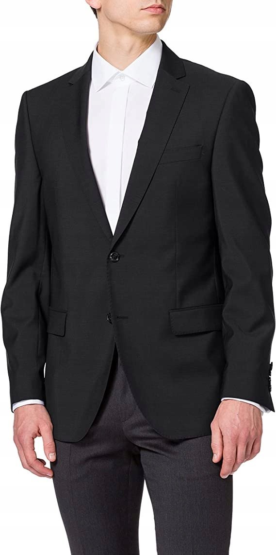 BUGATTI SZARA WEŁNIANA MARYNARKA ELEGANCKA 48 JXE