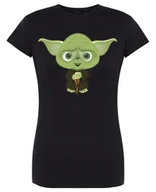Koszulki i topy damskie - T-Shirt damski nadruk fun art zielony YODA r.S - miniaturka - grafika 1