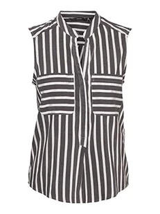 VERO MODA Damska koszulka Vmerika S/L Stripe Noos, Black/Stripes:opposite Snow White, XS - Koszulki i topy damskie - miniaturka - grafika 1