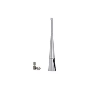 Cartrend 10503 uniwersalna antena dachowa z krótkim prętem anteny samochodowej adapter do radia samochodowego aluminium 10 cm pręt antenowy antena srebrna - Anteny samochodowe - miniaturka - grafika 1
