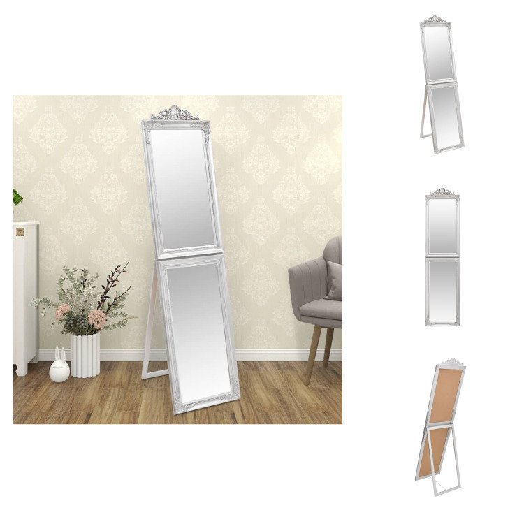 vidaXL Lustro stojące srebrne 50x200 cm - Lustro