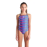 Stroje kąpielowe dla dziewczynek - Strój Kąpielowy Dziewczęcy Racing Stripe Swimsuit Light - miniaturka - grafika 1