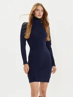 Sukienki - Fracomina Sukienka codzienna FR24WD5010K53201 Granatowy Slim Fit - miniaturka - grafika 1