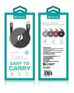 Kable USB - Devia Kabel USB-microUSB Ring Y1 szary 0,8m - miniaturka - grafika 1