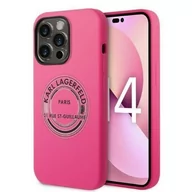 Etui i futerały do telefonów - Karl Lagerfeld KLHCP14LSRSGRCF iPhone 14 Pro 6,1" hardcase różowy/pink Silicone RSG - miniaturka - grafika 1