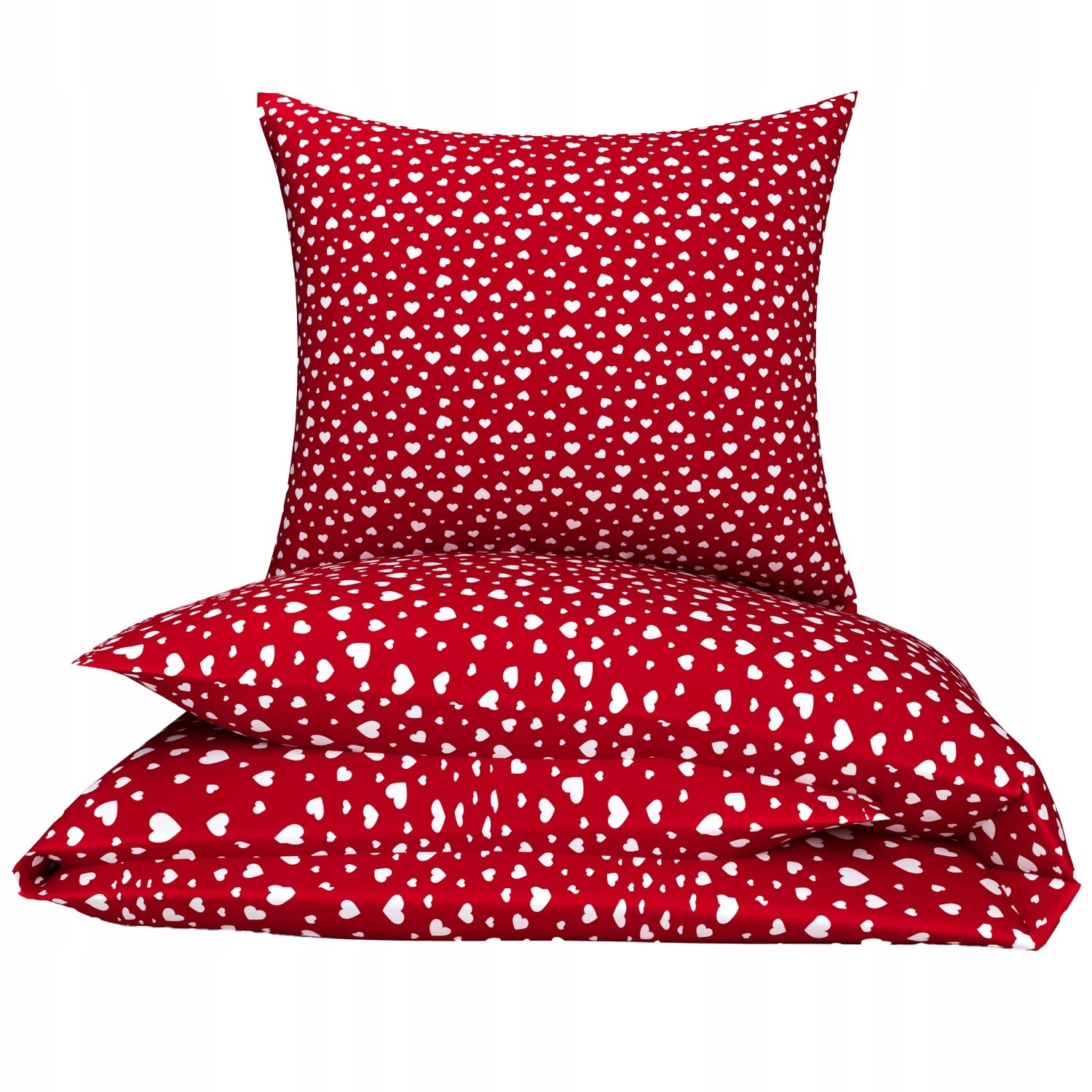 Pościel 120x160 bawełniana dziecięca 50x60 100% bawełna serca 444red