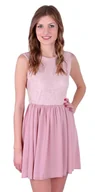 Sukienki - John Zack pudrowy róż, sukienka mini koronka L - miniaturka - grafika 1