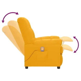 Lumarko Elektryczny fotel masujący, żółty, tkanina - Fotele - miniaturka - grafika 7