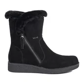 Botki damskie - Ocieplane skórzane czarne botki damskie z futerkiem Sergio Leone - miniaturka - grafika 1