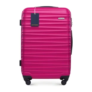 Średnia walizka z ABS - u i identyfikator z logo WITTCHEN różowa - Walizki - miniaturka - grafika 1