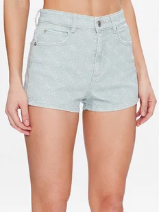 Guess Szorty jeansowe Lella W3GD49 WF5V3 Zielony Relaxed Fit - Spodenki damskie - miniaturka - grafika 1
