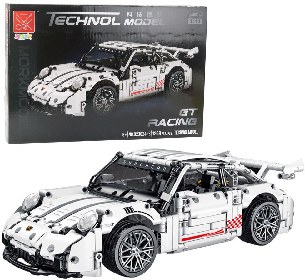 Klocki Konstrukcyjne Samochód GT Racing Biały 1:14 1268 el. EDUKAMP