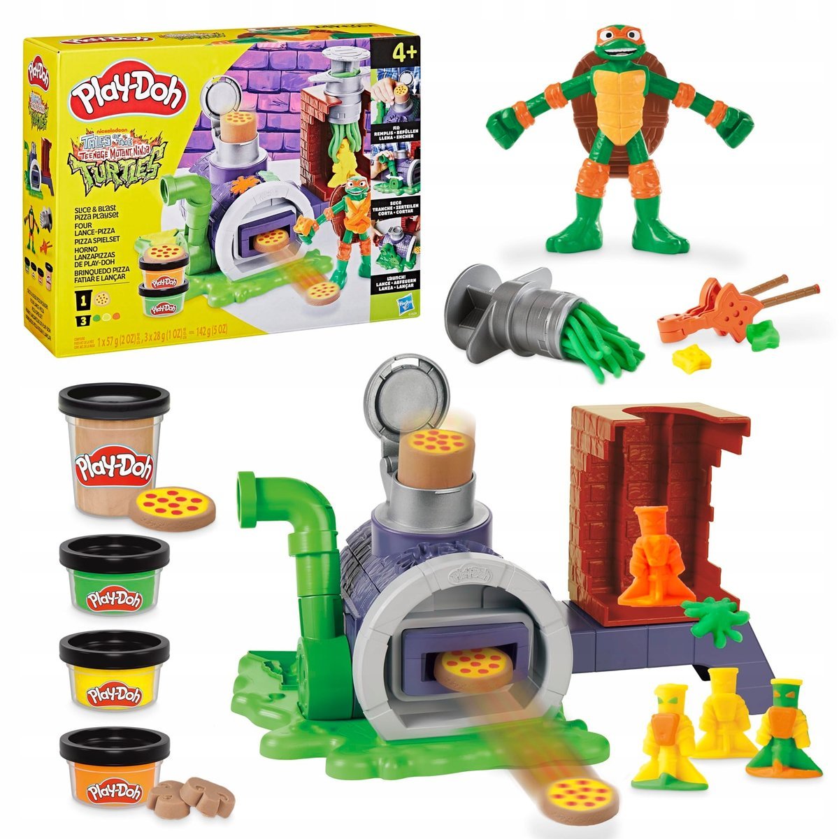Play-Doh Teenage Mutant Ninja Turtles Slice & Blast Pizza Playset, Bend