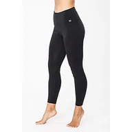 Spodnie damskie - super.natural super.natural Długie damskie spodnie funkcyjne, z wełny merynosów, W SUPER TIGHTS PRINTED czarny Jet Black L SNW012930 - miniaturka - grafika 1