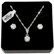 Zestawy biżuterii dla kobiet - Srebrny Komplet biżuterii z cyrkoniami 925 - miniaturka - grafika 1