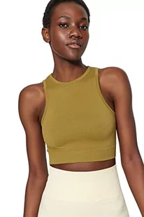 Trendyol Damski biustonosz sportowy bez rękawów z wiązaniem na szyi - gładki granatowy, granatowy, M - Biustonosze - miniaturka - grafika 1