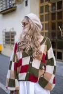 Swetry damskie - Kardigan Arletta, krata, super kid moher TYLKO NA ZAMÓWIENIE - miniaturka - grafika 1