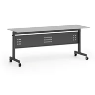 Biurka - Mobilny stół PRIMO MOBI, 1800 x 600 mm, podstawa czarna, szary - miniaturka - grafika 1