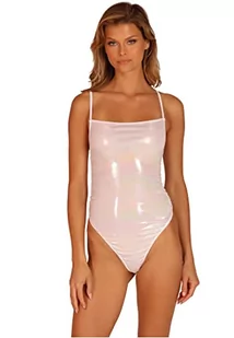OW COLLECTION Damskie body holograficzne, bielizna, biały, XL - Body - miniaturka - grafika 1