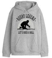 Bluzy męskie - Republic Of California "Rugby Legenda" UXREPCZSW034 Bluza męska, Melange Grey, Rozmiar M, Szary Melange, XS - miniaturka - grafika 1