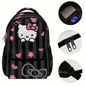 Plecaki - Plecak Hello Kitty Dla Dziewczynki Do Szkoły Czarny Lekki 40X30X13 CM - miniaturka - grafika 1