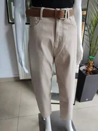 Spodnie damskie - Jeansowe spodnie Balloon fit - beżowy S M.Sara - miniaturka - grafika 1