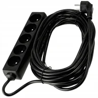 Przedłużacze i rozgałęźniki - Przedłużacz zasilający 5 gniazda 10m CZARNY 3*1,5 mm2 16A 3680W - miniaturka - grafika 1