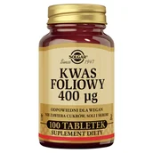 Suplementy naturalne - Solgar Kwas foliowy 400 mcg 100 tabletek - miniaturka - grafika 1