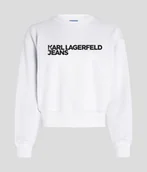 Bluzy damskie - Damska bluza Karl Lagerfeld Jeans biała - KARL LAGERFELD - miniaturka - grafika 1