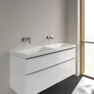 Umywalki - Villeroy & Boch Subway 3.0 Umywalka meblowa podwójna 130x47,5 cm bez przelewu bez otworu na baterię z powłoką CeramicPlus weiss alpin 4A71D3R1 - miniaturka - grafika 1