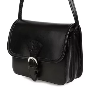 Czarna Beltimore Damska Skórzana Mała Torebka Listonoszka K66 czarny - Torebki damskie Czarna Beltimore Damska Skórzana Mała Torebka Listonoszka K66 czarny - Torebki damskie - miniaturka - grafika 1