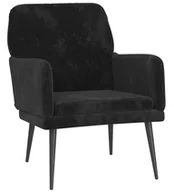 Fotele - Czarny tapicerowany welurem fotel D2-A72 - miniaturka - grafika 1