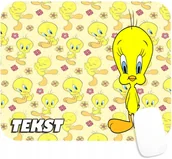Podkładki pod mysz - PODKŁADKA POD MYSZKĘ Z NADRUKIEM TWEETY KANAREK PREZENT -TEKST -20X24 - miniaturka - grafika 1