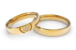 Obrączki ślubne z sercem i brylantami - Au-1193 - Obrączki ślubne - miniaturka - grafika 2