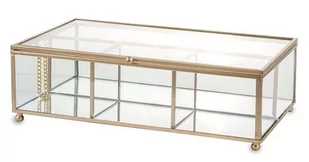 Szkatułka szklana złote Ramki 8x27x16 cm - Pudełka i szkatułki - miniaturka - grafika 1