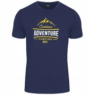 Koszulki męskie - Koszulka Męska LORE HI-TEC T-Shirt Bawełniana Podkoszulek Granatowa M - miniaturka - grafika 1