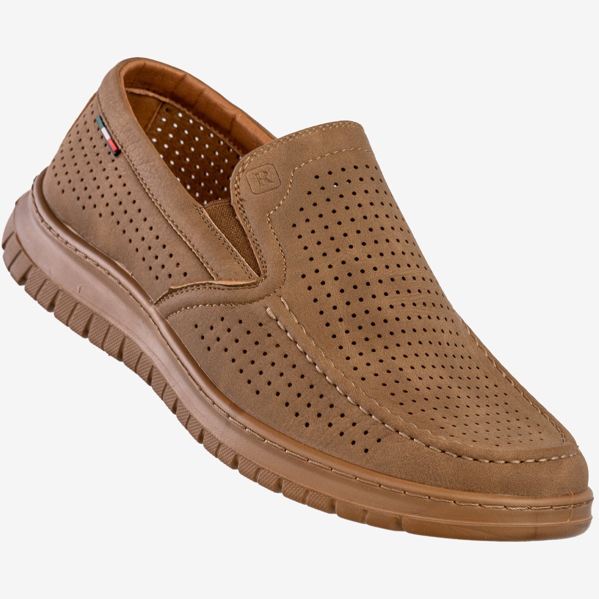 Mokasyny Męskie Eleganckie Buty Półbuty Unisoft Camel 24MN16-8214 Camel 42