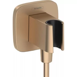 Hansgrohe FixFit Q przyłącze kątowe z uchwytem prysznicowym brąz szczotkowany 26887140 - Akcesoria do armatury i ceramiki - miniaturka - grafika 1
