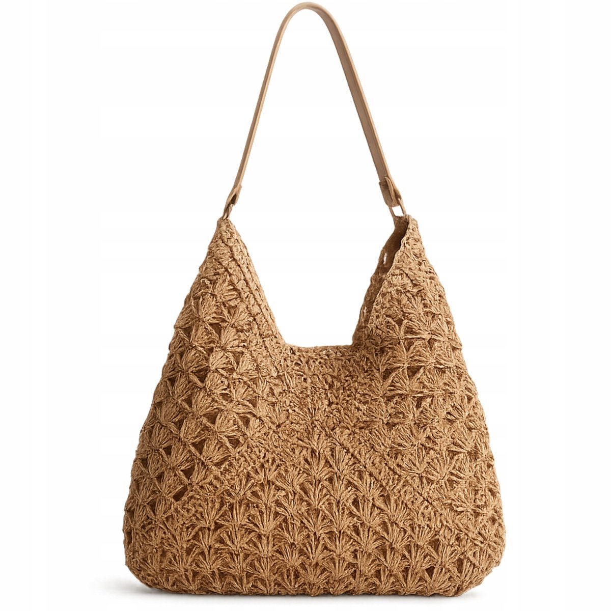 TORBA PLAŻOWA BOHO SŁOMIANA MIEJSKA SHOPPERKA NA PLAŻĘ NA ZAKUPY SŁOMA