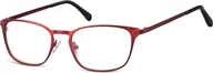 Okulary korekcyjne, oprawki, szkła - Sunoptic Oprawki okularowe kocie oczy damskie stalowe 991F czerwone - miniaturka - grafika 1