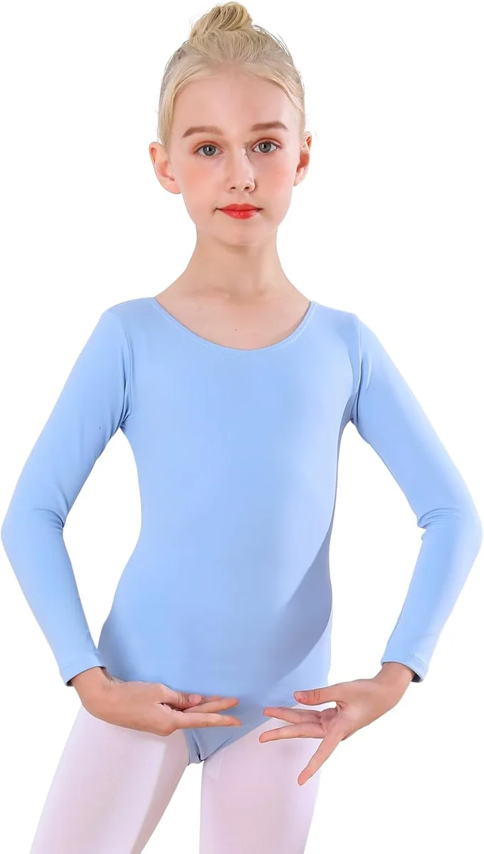 STRÓJ BALETOWY 120 CM DŁUGI RĘKAW BODY TANECZNE GIMNASTYCZNE DZIECIĘCE
